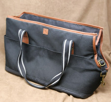 Vibrant Life Pet Tote Bag Carrier For Small Dogs Black Brown 21x11x8  
