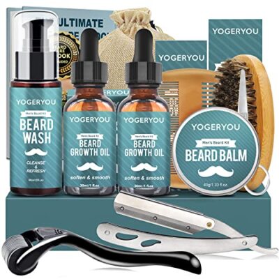 Kit de cuidado de barba Kit de crecimiento de bigote y barba para hombres