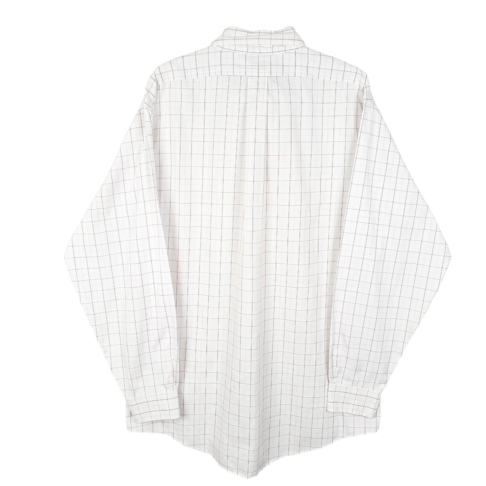 BROOKS BROTHERS White Check Shirt Long Sleeve Casual Cotton Mens XL image 3