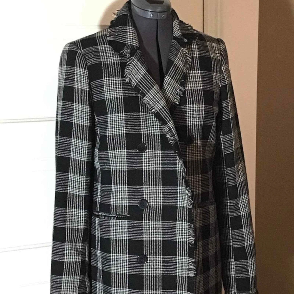 White and black plaid deals jacket