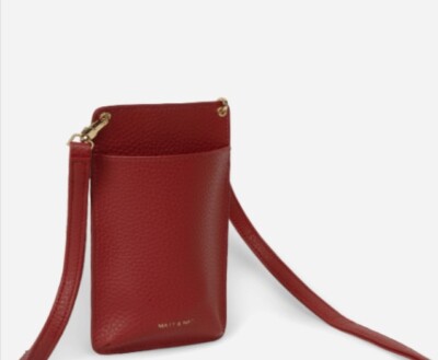 Matt and Nat CUE Vegan Crossbody Phone Bag - RED PASSION