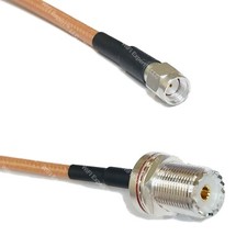 RG400 RP-SMA MALE to UHF Female BULKHEAD RF Cable FAST-SHIP LOT