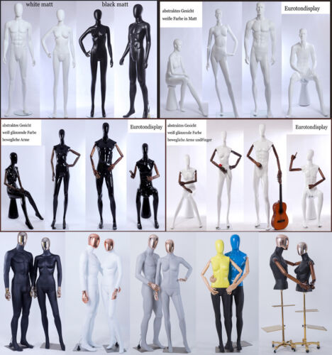 2 Perücken gratis beweglich Modern Schick SF-08 Weibliche Schaufensterpuppe neu - Bild 11 von 11