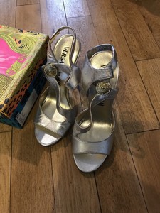 silver versace shoes