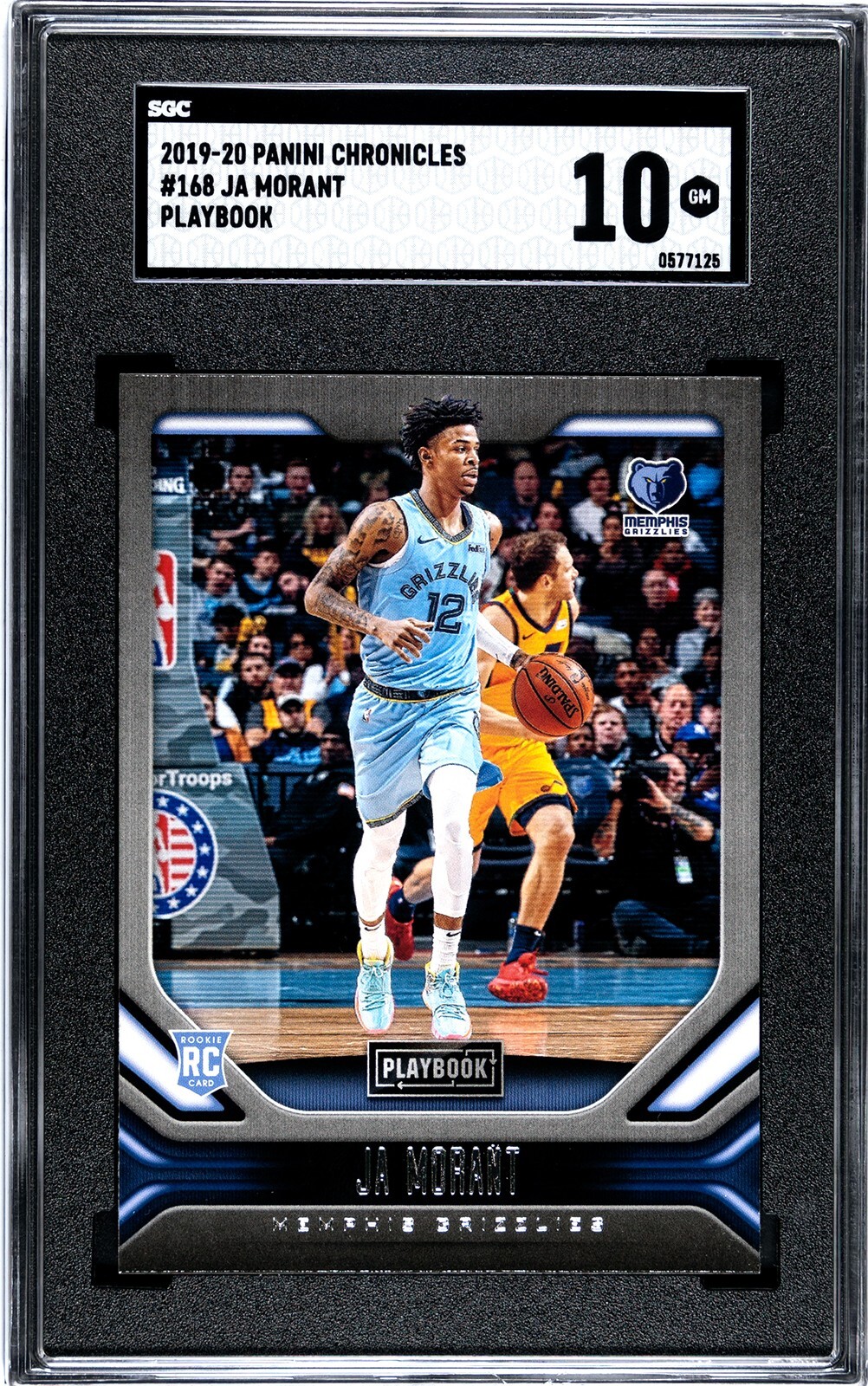 2019-20 Panini Chronicles Playbook #168 Ja Morant Rookie SGC 10 GEM MINT RC