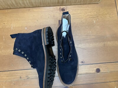 Made In UK - 11 US (10UK) - Trickers Cap Toe Boots Navy Blue Suede