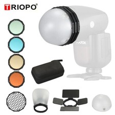 TRIOPO Magnetic Round Head Flash Accessories Kit For Godox V1 AD100Pro AD200Pro
