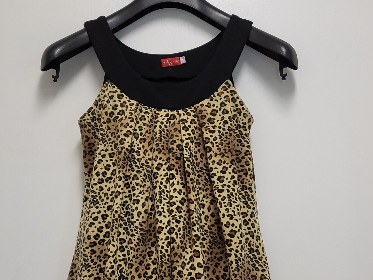 Vintage Ruby Rox Womens Dress Sleeveless Animal Print Size Small