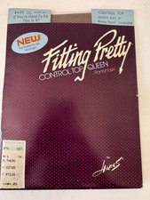 Vintage Hanes Fitting Pretty Queen Size B1 Pantyhose Barely There Control Top