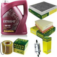 Inspektionspaket 5L Mannol Extreme 5W-40 FüR Skoda Fabia II 1.2 12V Roomster VW