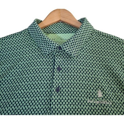 Under Armour Playoff Polo Mens XL Green Geometric Boca Lago Golf Shirt