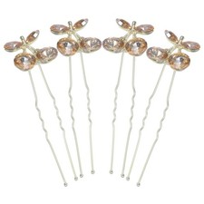 4Pcs Durable Zinc Alloy Hair Gold Rhinestone Hair Accessories for Women