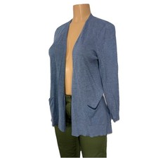 Eileen Fisher Blue Tencel Merino Wool Cardigan Womens Size S Sweater Casual Top