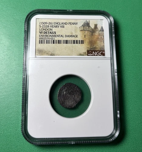 1509-26 England Penny S-2328 Henry Viii London NGC VF Details 