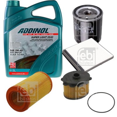 FEBI Inspektionspaket 5L ADDINOL SUPER LIGHT 0540 für Citroën Berlingo Kasten