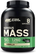 Optimum Nutrition Serious Mass Protein Powder - Vanilla 6Lb *EXP 09/2027* 7.17 per gallon