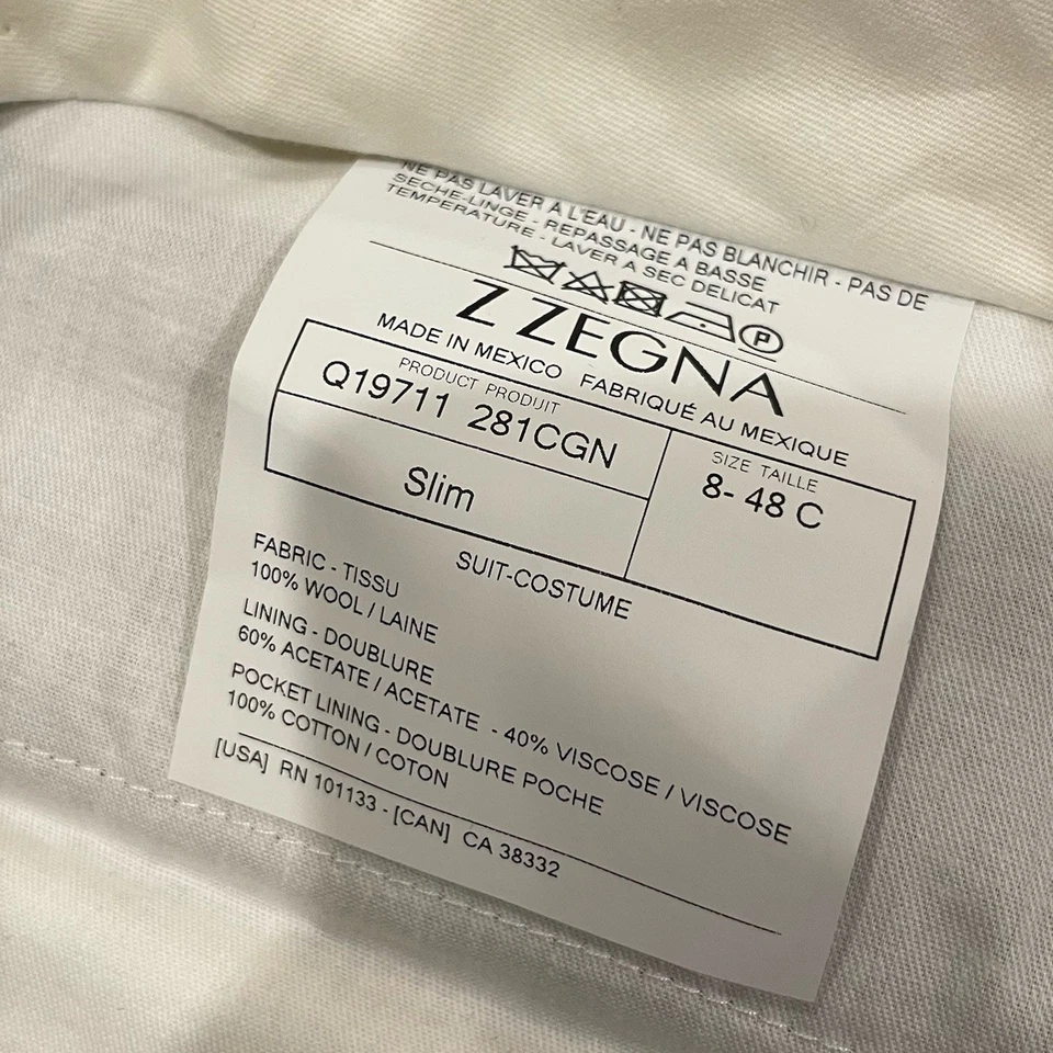 Z Zegna Slim Fit Wool Dress Pants Mens 34x28 Black Flat Front Straight Trousers - Image 3 of 4