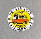 VINTAGE 1950 VW VOLKSWAGEN BUS CAMP PORCELAIN SIGN CAR TRUCK GAS MOTORCYCLE OIL