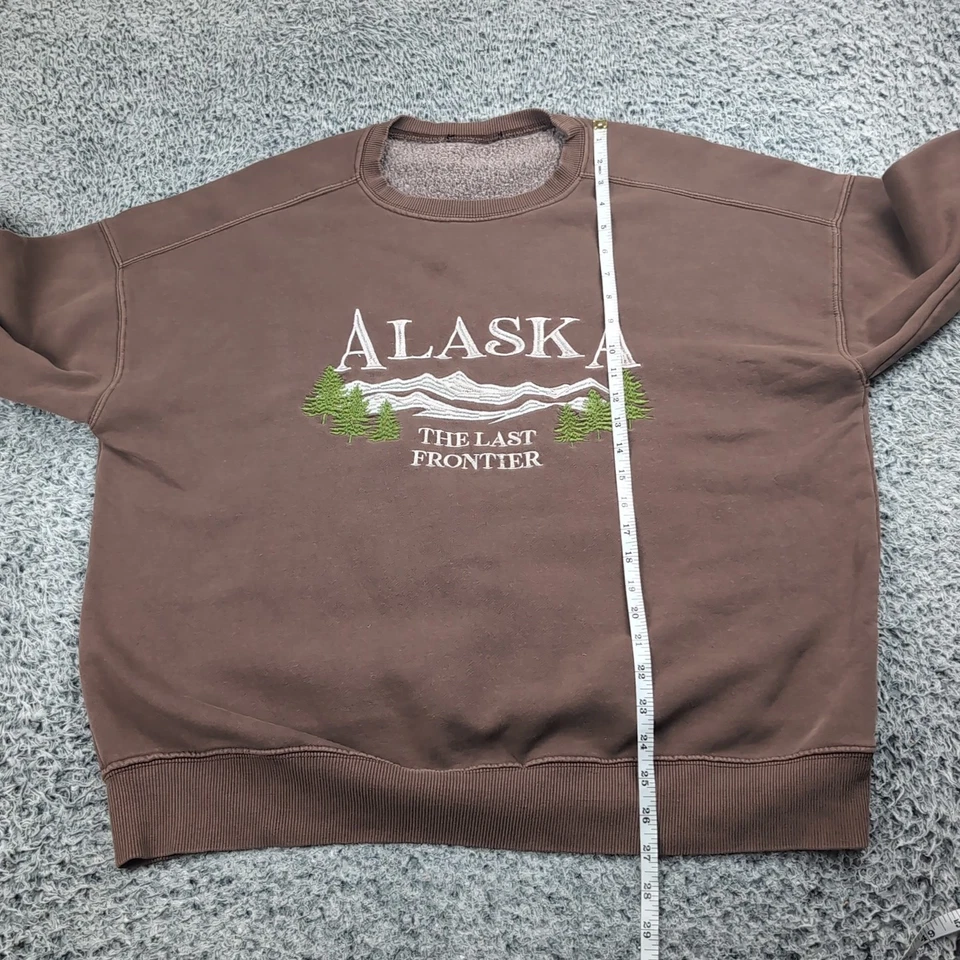 Suéter Alaska Adulto 2XL XXL Marrón Bordado Destino Sudadera Tour Foto 3 de 4
