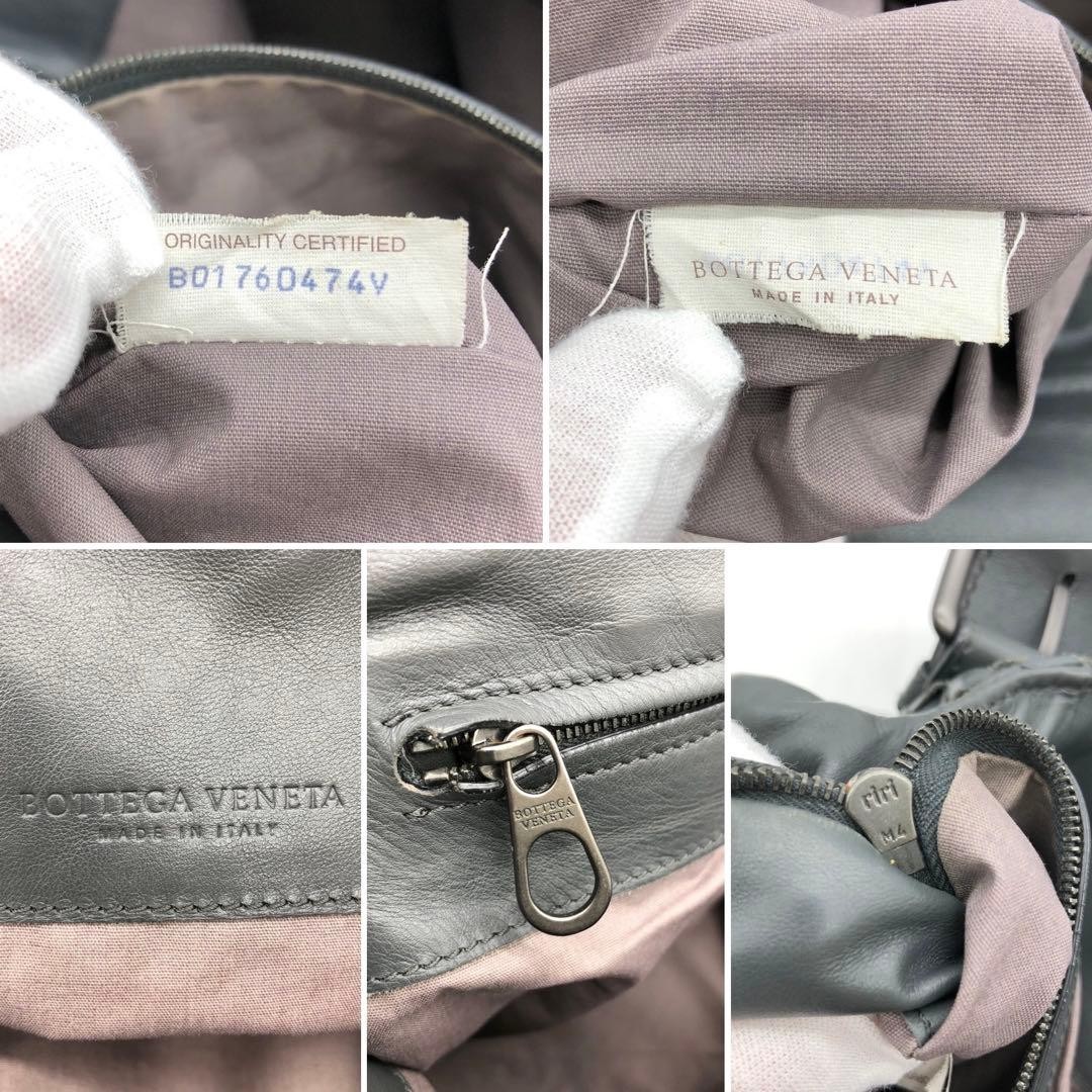 Bottega Veneta Intrecciato Shoulder Bag Messenger Gray Leather Authentic thumbnail 13