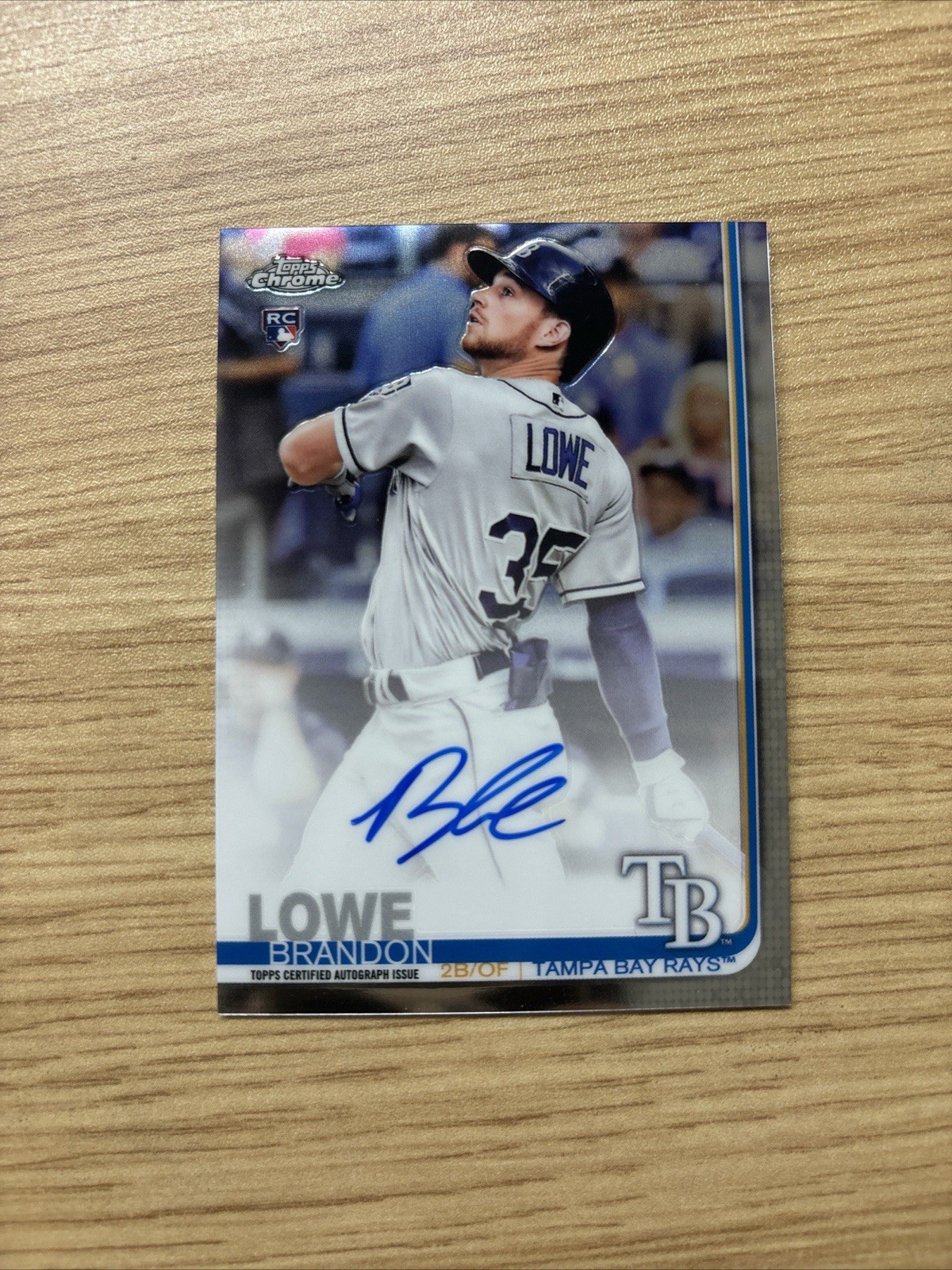 Brandon Lowe 2019 Topps Chrome AUTO AUTOGRAPH ROOKIE TAMPA BAY RAYS