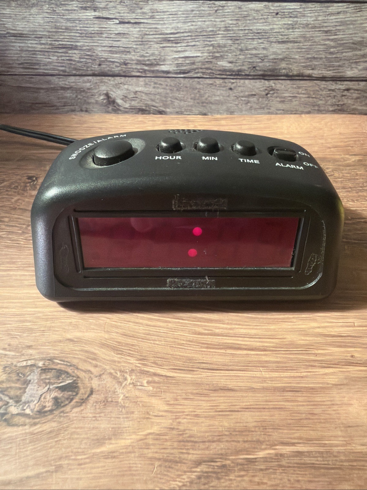 Vintage Advance Digital Alarm Clock Red LED Display Black Bedside Desk Tested