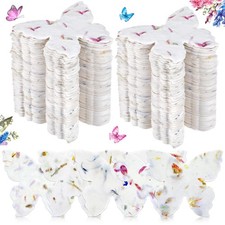 100 Pcs Handmade Seed Paper Plantable Wildflower Seed Paper Recycled Flower P...