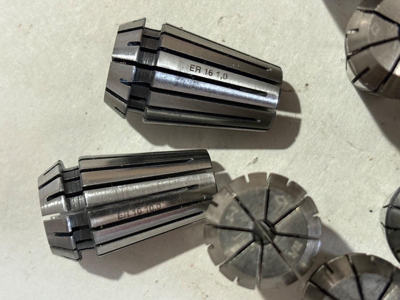 (21) ER 16 Collets assorted sizes in excellent shape