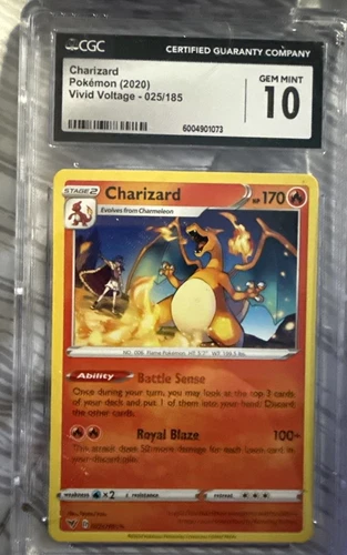 CGC 10 Holo Charizard 25/185 Vivid Voltage