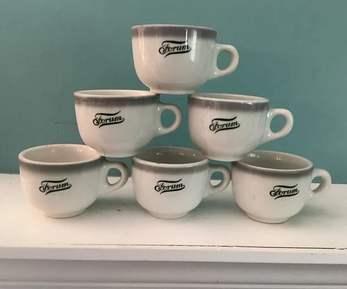 Six Vtg Chunky restaurant ware Coffee Cups Sterling Ironstone Mugs Forum #2