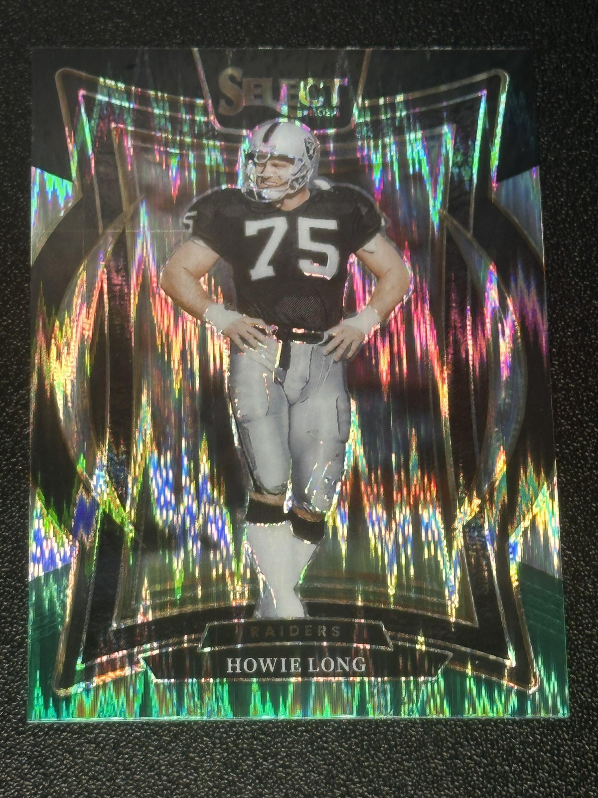 2024 Panini Select #60 Howie Long Black & Green Prizm Shock