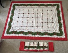 Christmas Tablecloth with 7 Napkins for Rectangle Tables 52  x69  