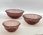 Pyrex 3 Piece Set Amethyst Plum Glass Mixing Bowls 322 325 326 Vintage