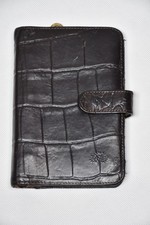 Vintage Mulberry England Congo Brown Leather Book Agenda / Wallet /Notebook