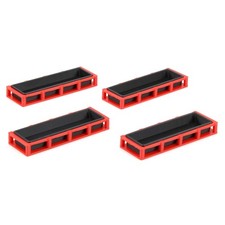 1/64 Red & Black Cattle Feed Trough 4-Pack by REVD Toys, 3D Printed, RVD1011