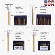 10 Pcs Dental Carbide Trimming Finishing Burs FG/7406/7408/7901/7902