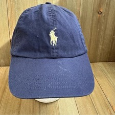 Polo Ralph Lauren Youth size 4-7 Navy Dad Hat with Pale Yellow Pony Logo