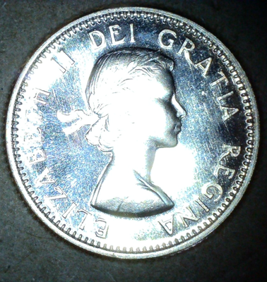 1961 Canada Superb 80% Silver 10 Cents Brilliant Uncirculated Dime