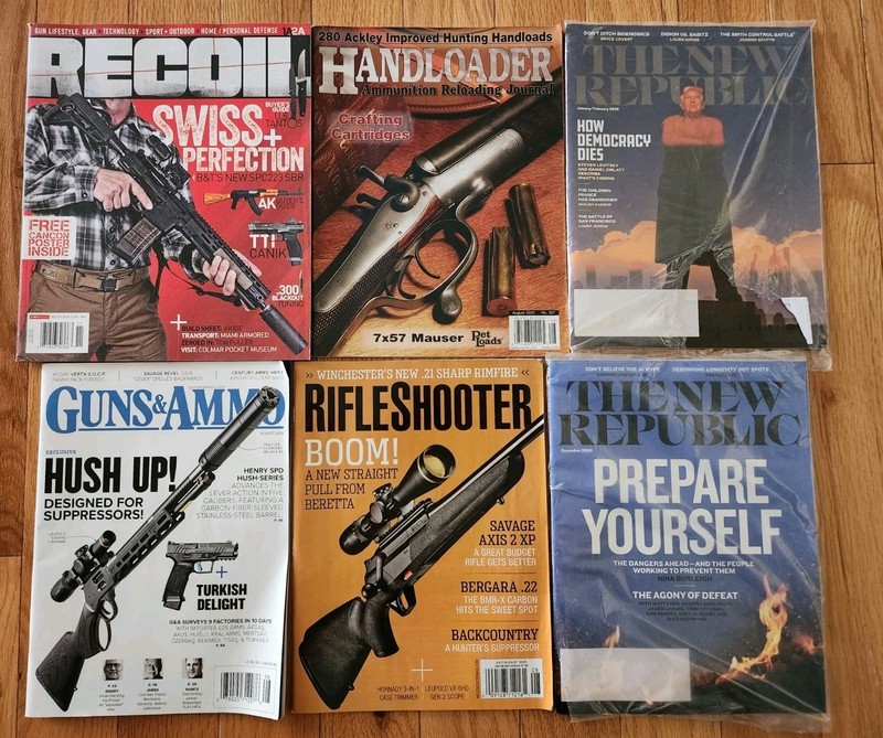 Lot Of 6 Magazines~Recoil~Hand Loader~Guns & Ammo~Rifle Shooter~The New Republic