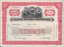 1950s General Motors Stock Certificate Car Auto Oldsmobile Pontiac 1950s General Motors Stock Certificate Car Auto Oldsmobile Pontiac