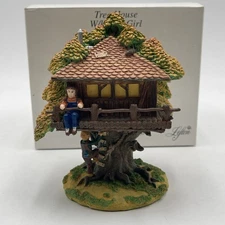 Lefton Tree House In Box 1998 With Boy And Girl Rare CCM11721