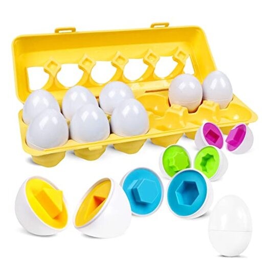 Easter Egg Matching Toy for Toddlers - Color & Shape Sorter Game