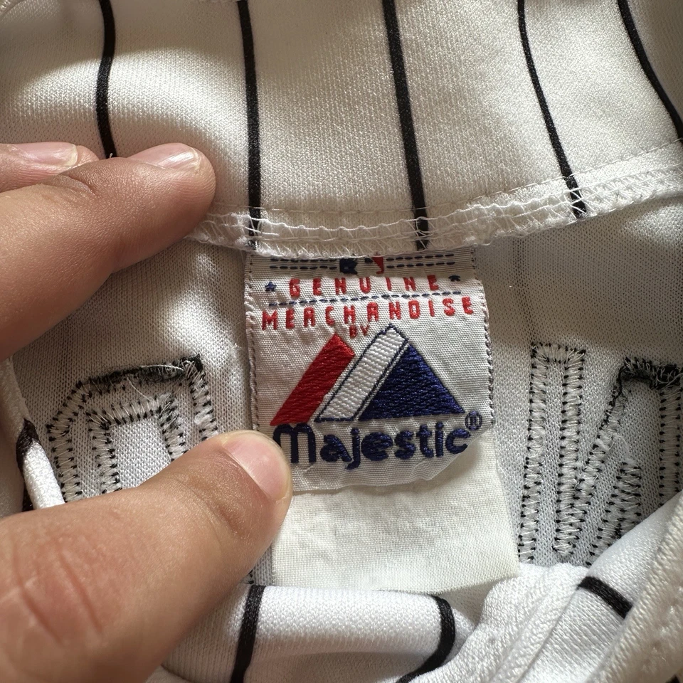 Camiseta a rayas vintage Majestic MLB Chicago White Sox Paul Konerko # 14 Foto 4 de 4