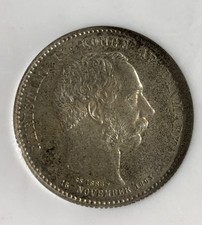 DENMARK Kingdom 2 kroner 1888 AU Silver King Christian 25th ann. ANACS MS64
