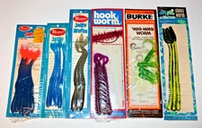 Vintage Lot of Old School Rubber Worms - Mann's, Burke, Bass Buster - NOS