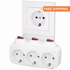 3-Fach Steckdosenleiste EU mit Schalter Mehrfachsteckdose Adapter Weiß DE