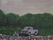 9x12'' Original Painting, Gothic Artwork, Alternative Home Decor