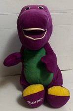 Vintage 1992 Jumbo Talking 24  Plush Barney Purple Dinosaur EC Works Fast Ship