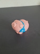 Plastic Pink  Pig Blue Ribbon 2inch