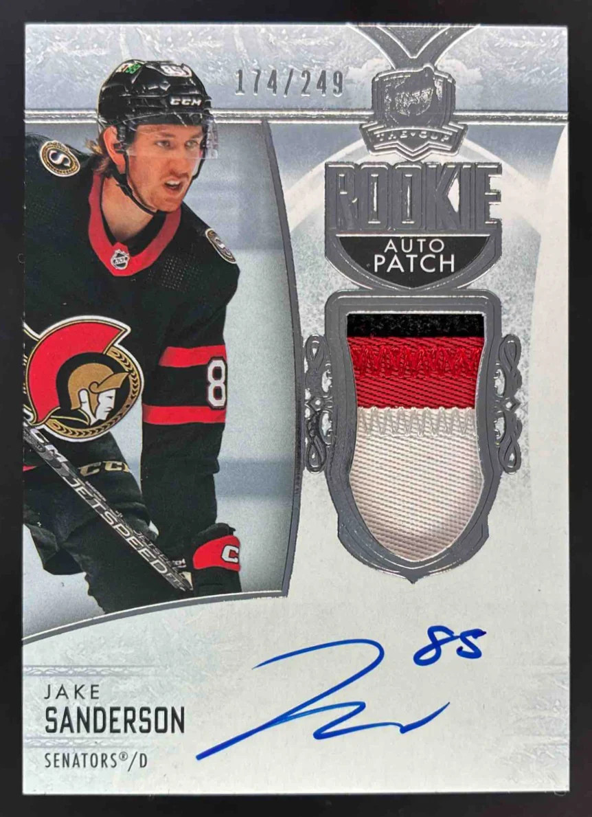 2022-23 Upper Deck The Cup #121 Jake Sanderson Rookie Patch Auto RC Auto /249